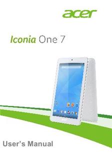 Acer Iconia One 7 B1-770 manual. Camera Instructions.